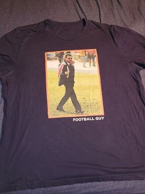 Football Guy Graphic T-Shirt - Black